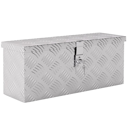 HOMCOM Gerätekasten Aufbewahrungskiste aus Aluminium mit Schloss und Schlüsseln 50 x 15,5 x 20,5 cm