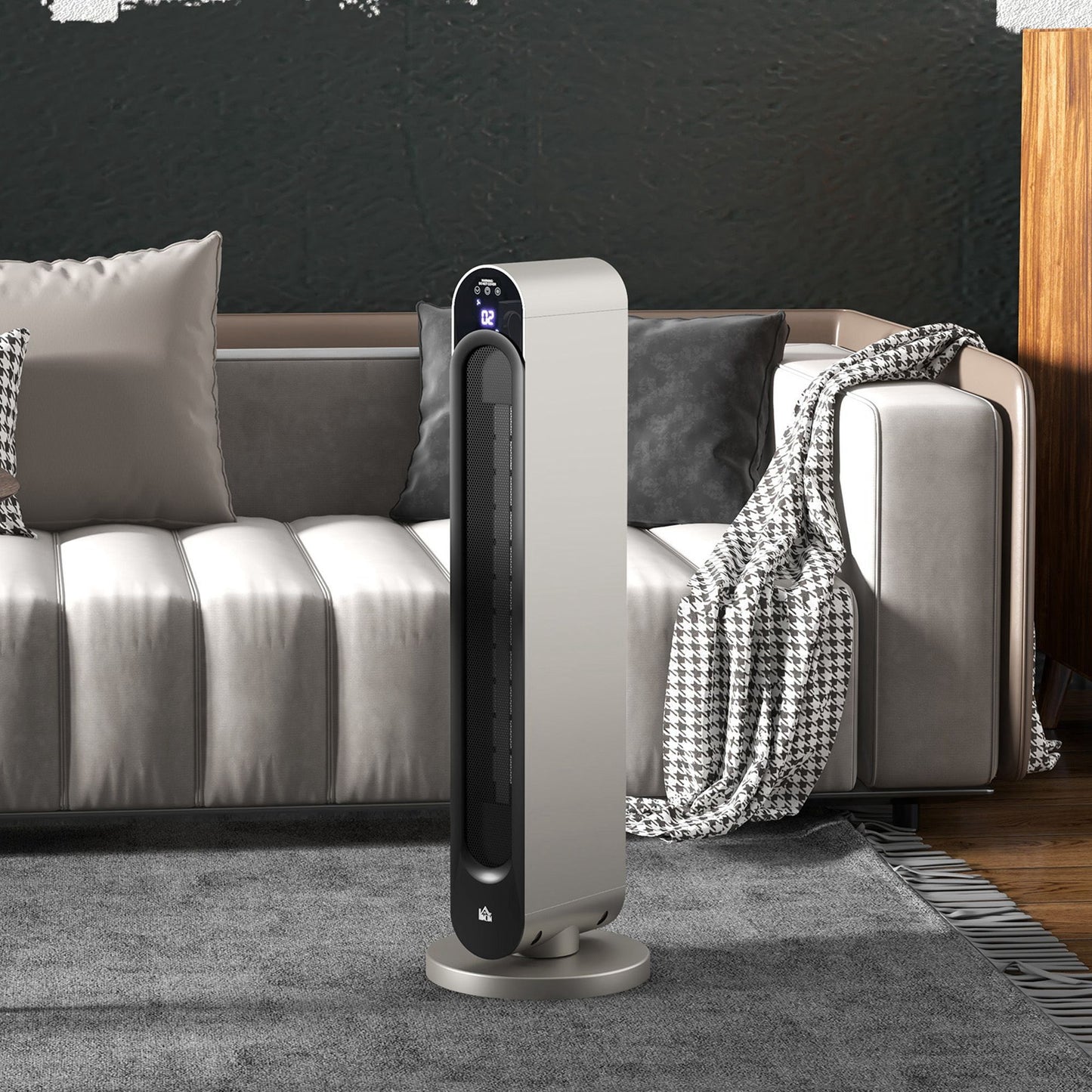 HOMCOM Elektrische Heizung, 3 Modi, 12-Stunden-Timer, LED-Anzeige, Schwenkfunktion