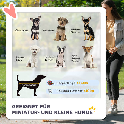 PawHut Hundewagen Hundebuggy bis 10 kg Klappbar verstellbares Vordach 2 Becherhalter Sonnendach Silber
