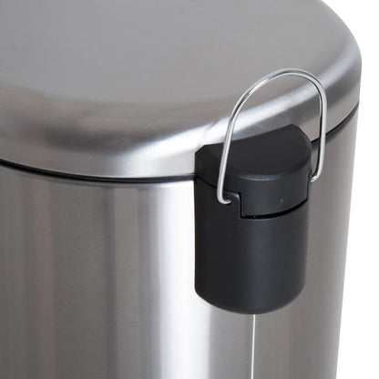 HOMCOM 30L Mülleimer Abfalleimer, Papierkorb, Treteimer mit Deckel, Fußpedal, Müllbehälter mit Inneneimer, Mülltrennung für Wohnzimmer, Büro, Rund