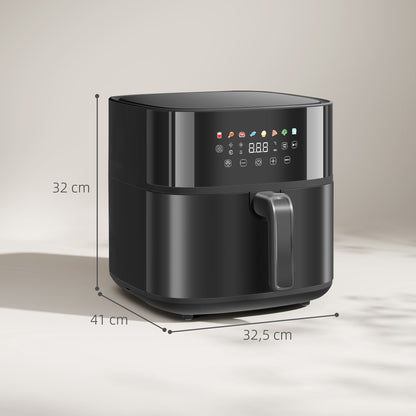 HOMCOM Heißluftfritteuse، مقلاة هوائية، 8 برامج، 8 لتر، شاشة LED، أسود
