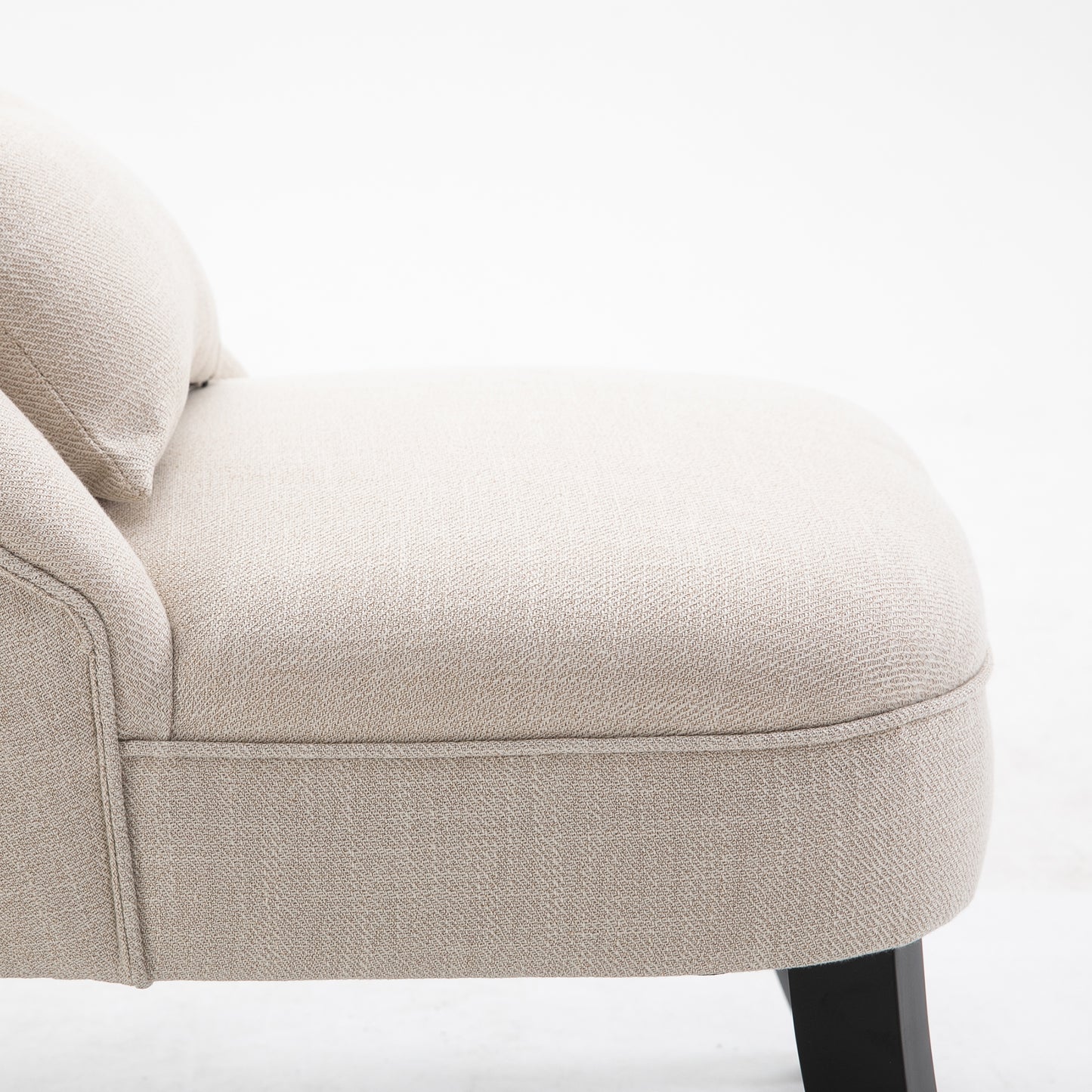 HOMCOM Weicher Polstersessel mit Rückenkissen, zum Lesen und Ausruhen, Stoffbezug in Leinenoptik, 52,5 x 69 x 77 cm, Cremeweiß