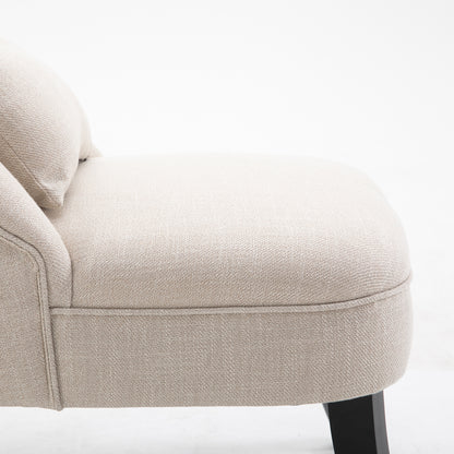 HOMCOM Weicher Polstersessel mit Rückenkissen, zum Lesen und Ausruhen, Stoffbezug in Leinenoptik, 52,5 x 69 x 77 cm, Cremeweiß