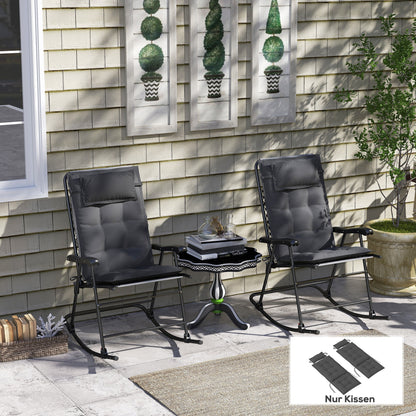 Outsunny 2er Set Auflage für Sonnenliege Wasserabweisend Liegenauflage für Gartenliege Polsterauflage 50x116x5 سم، Dunkelgrau
