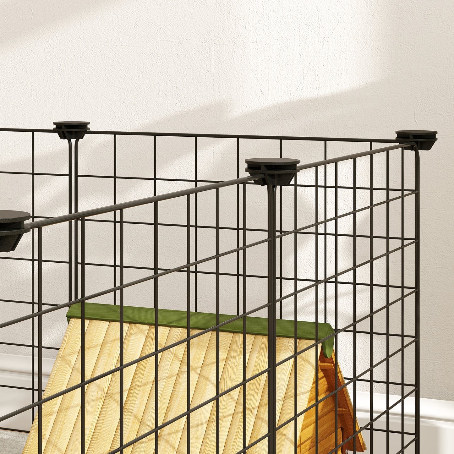 PawHut Gittergehege Freigehege Laufgehege für Kleintiere Laufstall Kleintierkäfig Metallgitter flexibel umformbar أسود 106 × 73 × 36 سم