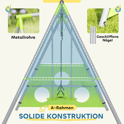 AIYAPLAY Outdoor-Schaukelset für Kinder, Kinderschaukeln, verstellbar, Stahl, Grün