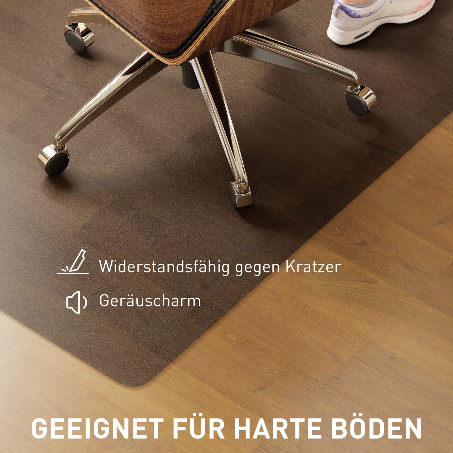 HOMCOM Bodenschutzmatte, rutschfest, 1,5mm dick, 90x120cm, Transparent