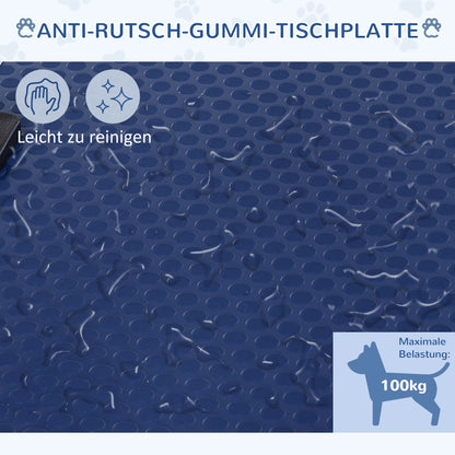 PawHut Dog Grooming Table, Height Adjustable, Foldable Pet Grooming Table, Dog Grooming Table, Dog Grooming Table, Clipping Table with Undercarriage for Dogs and Cats up to 100 kg, Blue