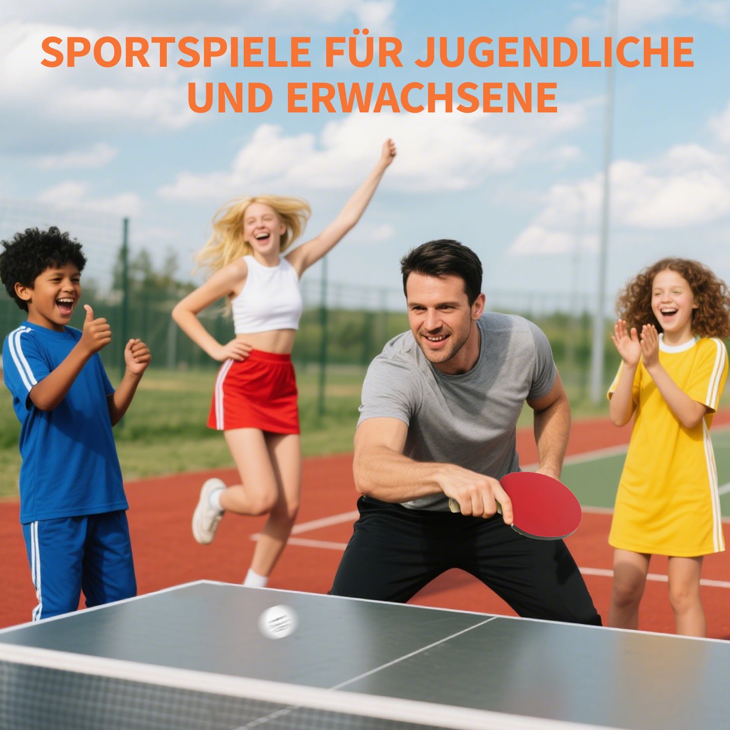 SPORTNOW Tischtennisschläger Tischtennis Set mit 4 Tischtennisschlägern, 8 Tischtennisbällen Tragetasche Für Drinnen & Draußen