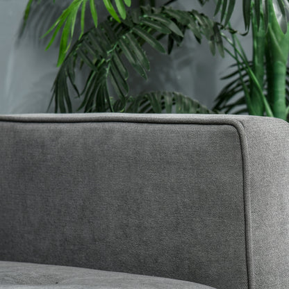 HOMCOM Schlafsofa 3-Sitzer Schlafcouch Stoffsofa Sofa mit Schlaffunktion Bettsofa mit verstellbarem Winkel Vintage Eukalyptusholz Baumwolle Grau