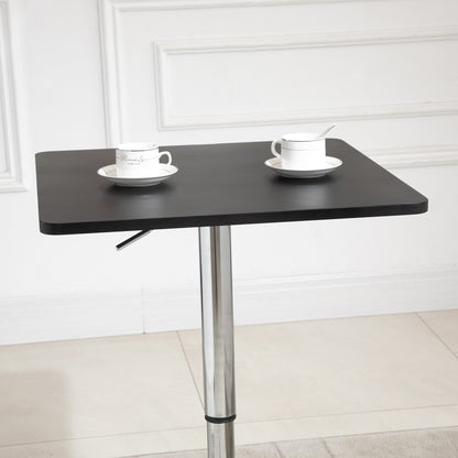 HOMCOM Höhenverstellbarer Bartisch, 360° drehbar, kratzfeste Füße, stabile Metallbasis, Schwarz/Silber