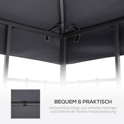 Outsunny Ersatzdach für Pavillon 3x3m wasserabweisend Pavillondach für Metallpavillon Pavillon Ersatzdach Gartenpavillon Partyzelt Gartenzelt Polyester Dunkelgrau
