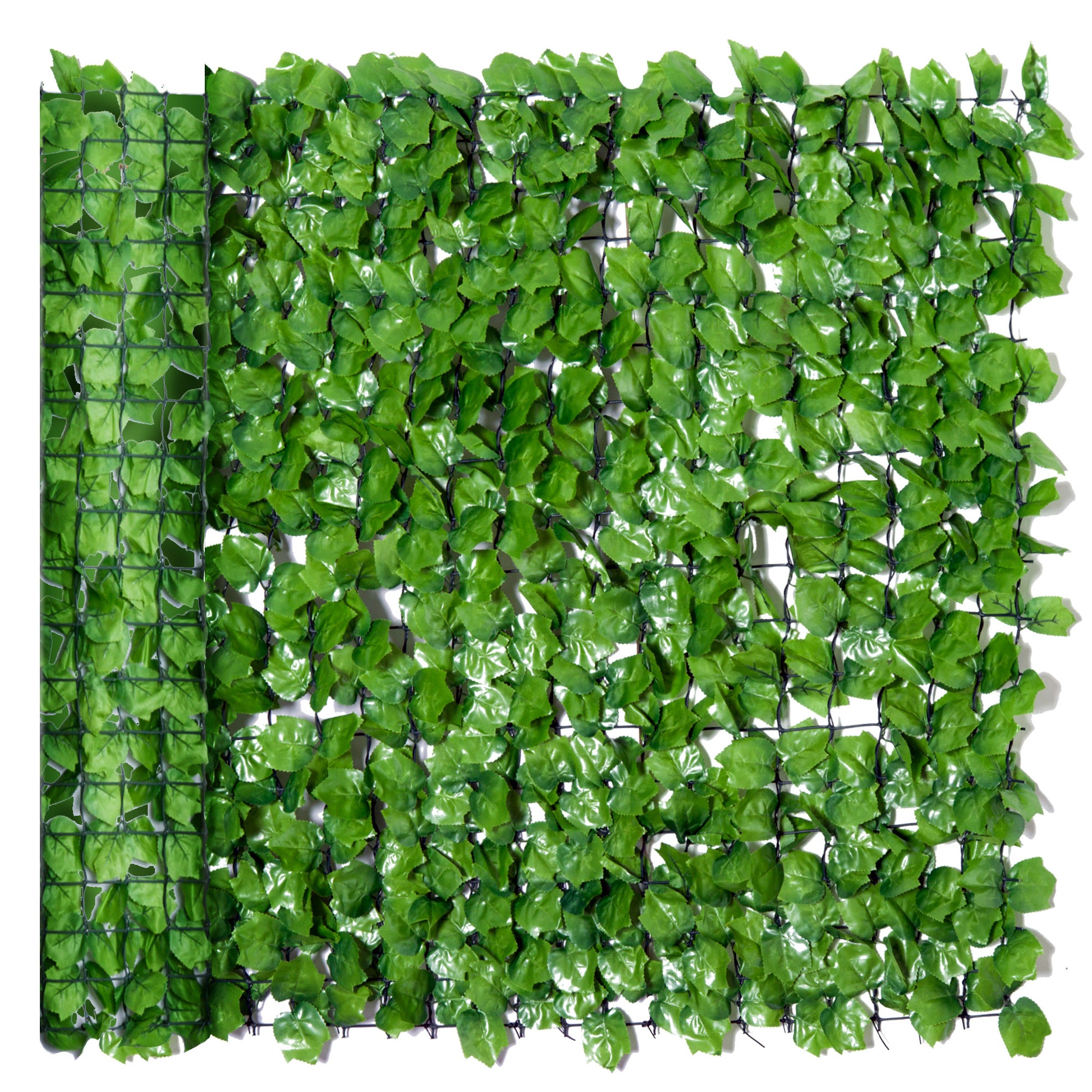Outsunny Künstlicher Hecken-Sichtschutz, UV-geschützt, Sichtschutzgitter mit Blättern, Hecken-Zaun, 300 x 100 cm, Grün