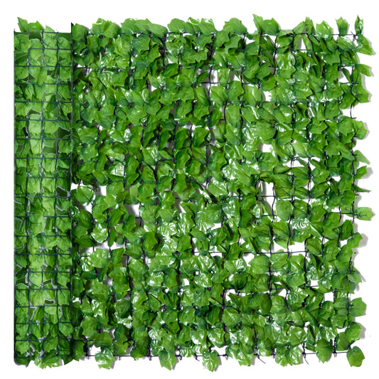 Outsunny Künstlicher Hecken-Sichtschutz, UV-geschützt, Sichtschutzgitter mit Blättern, Hecken-Zaun, 300 x 100 cm, Grün