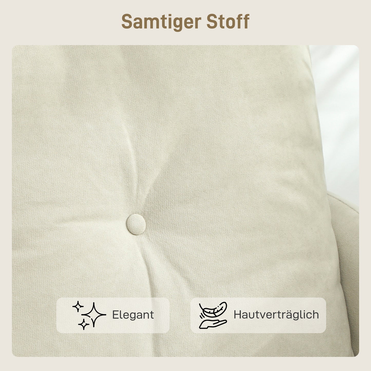 HOMCOM 2-Sitzer-Sofa mit Schaumstoff-Polsterung und Stoffbezug, für Wohnzimmer, Schlafzimmer, Metallrahmen, Cremeweiß
