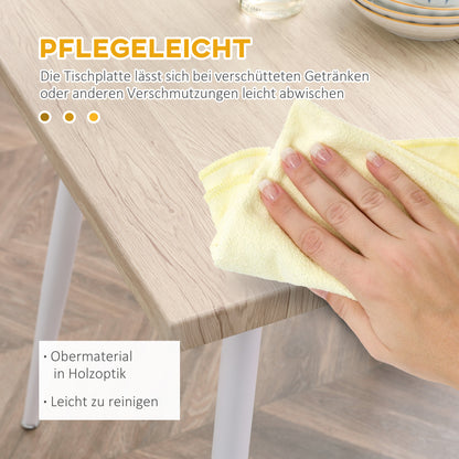 HOMCOM مجموعة مكونة من 3 قطع مكونة من 2 حجرة Esszimmergruppe mit Metallgestell Sitzgruppe für Esszimmer, Küche Nautr+Weiß