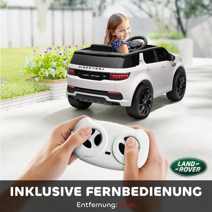 AIYAPLAY Kinder-Elektroauto, 12V Kinderfahrzeug mit Fernbedienung, LED-Lichtern, Musik und Hupe, 3-6 Jahre, Weiß