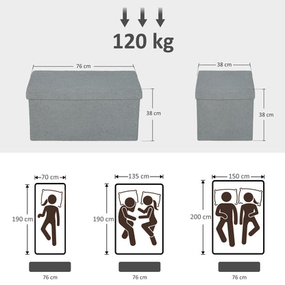 HOMCOM Aufbewahrungshocker, Polsterbank mit Stauraum und Deckel für Wohnzimmer, Schlafzimmer, Flur, Dunkelgrau