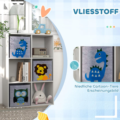 ZONEKIZ Aufbewahrungsregal für Kinder, Würfel, Schubladen, MDF, Kippschutz, Weiß