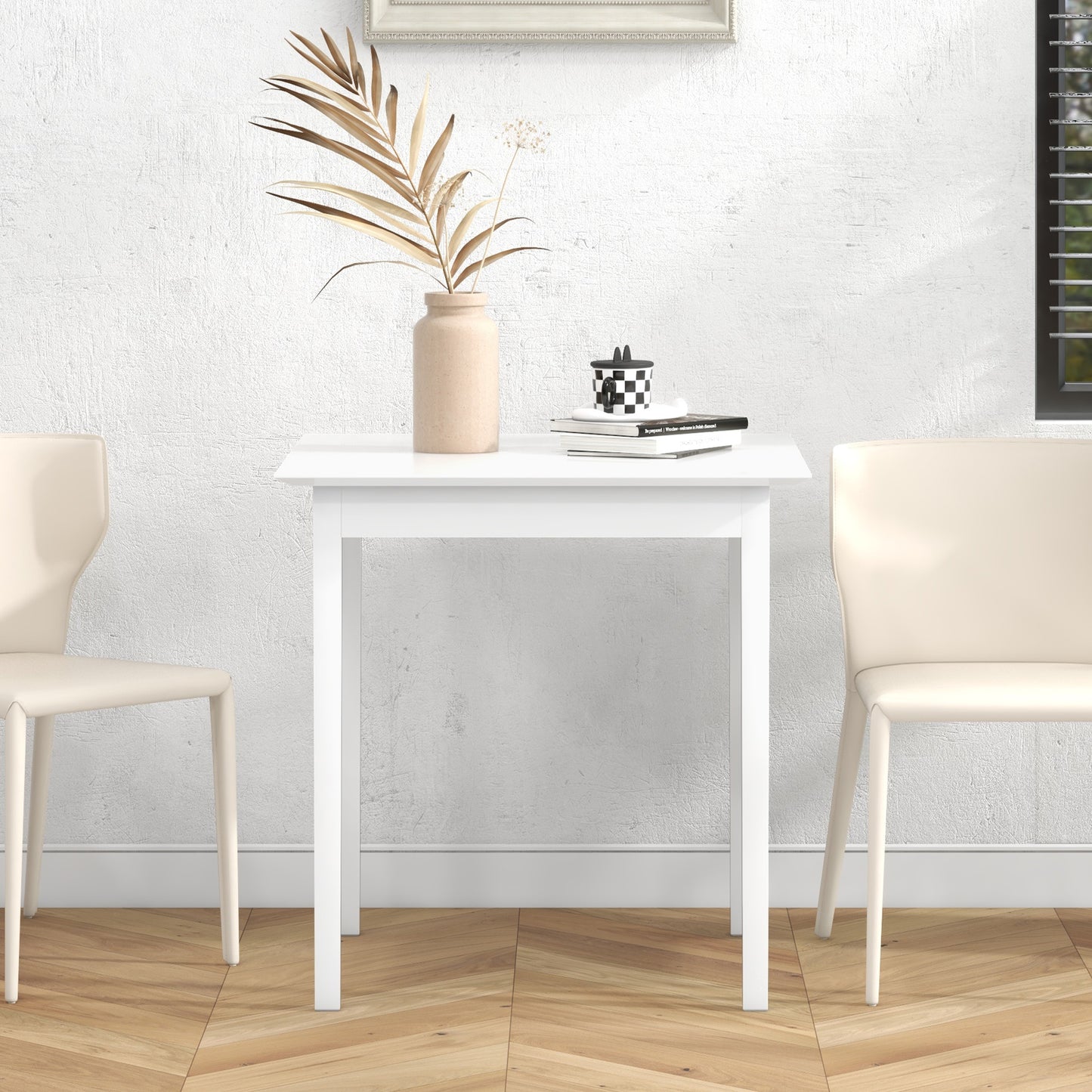 HOMCOM Küchentisch Esstisch Quadratischer Tisch, modern design, 75 cm x 75 cm x 76 cm, vit