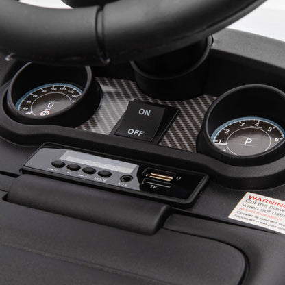 AIYAPLAY Elektro Kinderauto 6V, Land Rover, Fahr-/Schiebemodus, Scheinwerfer, Musik, Weiß