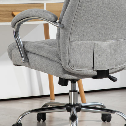 Vinsetto Ergonomischer Bürostuhl, hohe Rückenlehne, atmungsaktiver Bezug, verstellbare Höhe, Grau