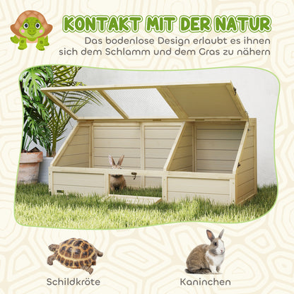 PawHut Schildkrötenbox, Outdoor Schildkrötengehege, bodenloses Design, leicht zu öffnen, Schildkrötenhaus, Natur