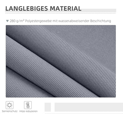 Outsunny Gelenkarmmarkise Verstellbare Klemmmarkise Terrassenmarkise 3,95 x 3m Sonnenschutz mit Kurbel, Balkonmarkise, Grau