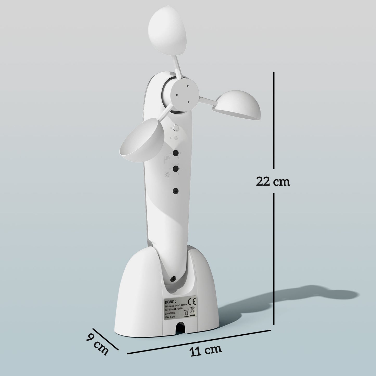 Outsunny Sonnensensor Elektrischer Windsensor Wetterstation Außensensor Windwächter 22 x 11 x 9 cm Weiß