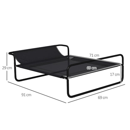 PawHut Hundebett, erhöhte Bauweise, Mesh-Bezug, Stahlrahmen, 29 x 91 x 69 cm, Schwarz