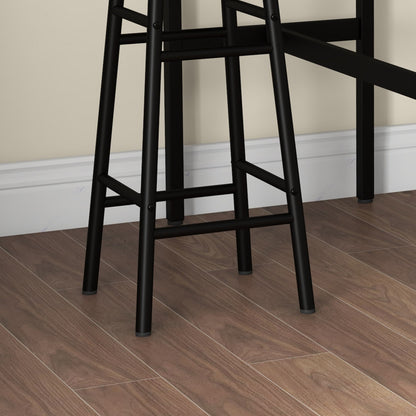 HOMCOM Bartisch mit 2 Stühlen im Industriedesign 2er-Set Barhocker mit Tisch, Industriedesign, 3-teilig, Braun + Schwarz