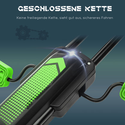 HOMCOM Kinder-Gokart، mit Pedalen، verstellbarem Sitz، In- und Outdoor، ab 5 Jahren، Grün+Schwarz، 121 × 58 × 61 سم