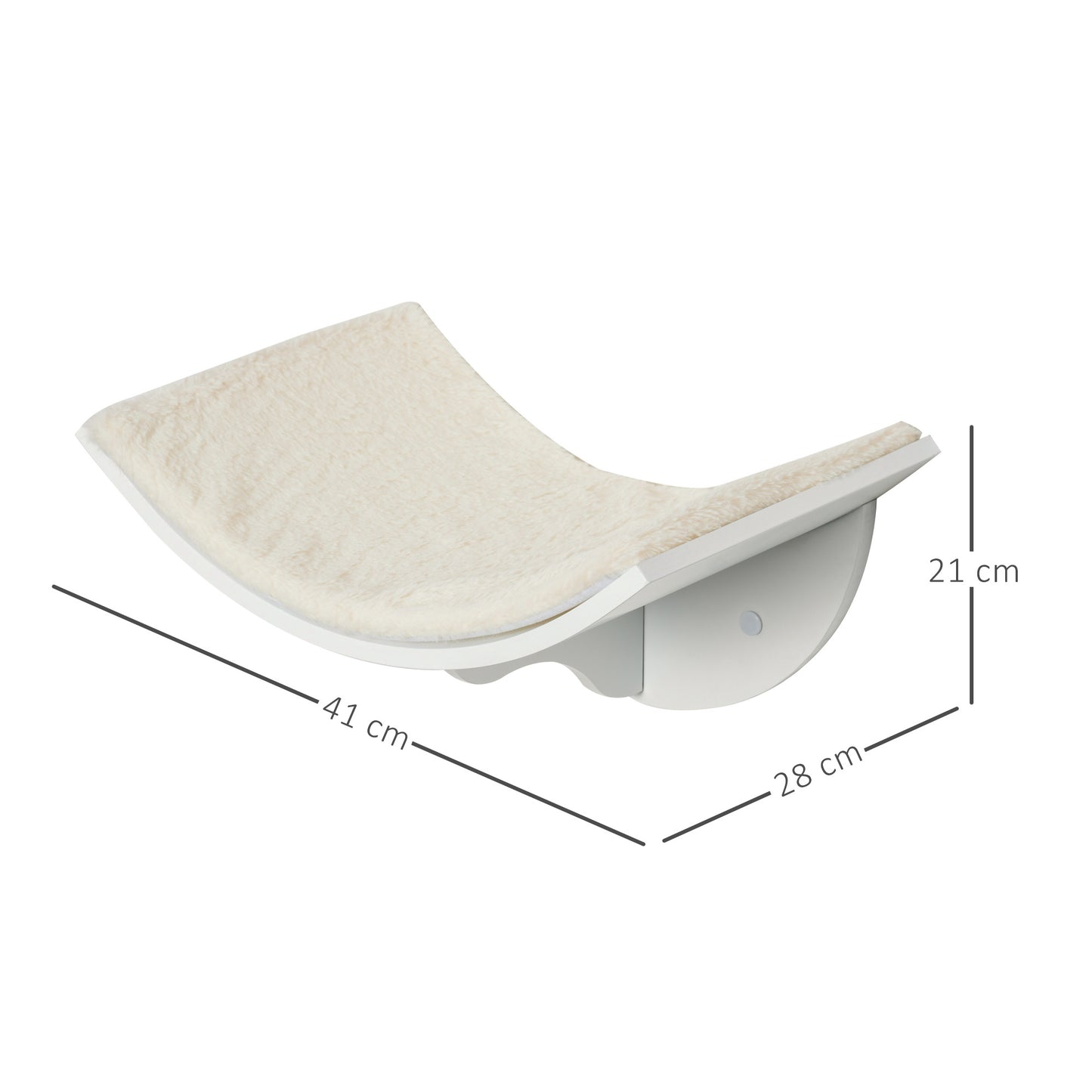 PawHut Katzenregal, Wandmontage, weiche Liegefläche, bis 10kg, 41x28x21cm, Weiß