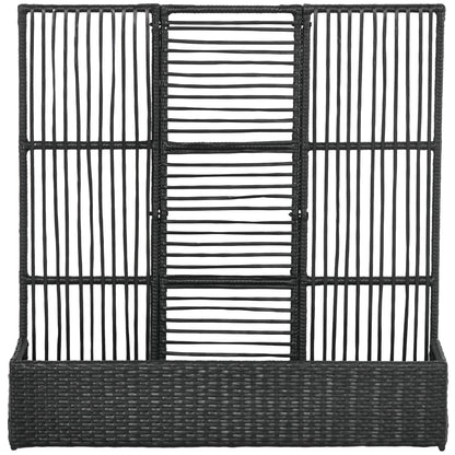 Outsunny Blumenkasten mit Spalier, wetterfest, Polyrattan, 103 x 103 x 29 cm, Schwarz