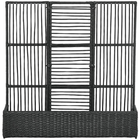 Outsunny Blumenkasten mit Spalier, wetterfest, Polyrattan, 103 x 103 x 29 cm, Schwarz
