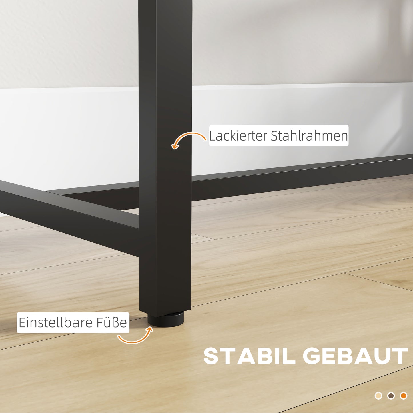 HOMCOM Bartisch Stehtisch Küchentresen, Industriedesign, 3 Regale, 120 x 40 x 105 cm; Schwarz + Braun
