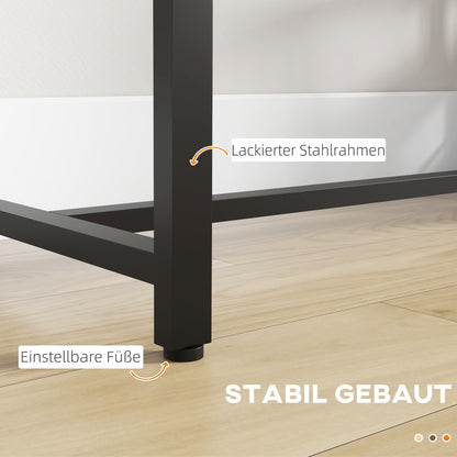 HOMCOM Bartisch Stehtisch Küchentresen, Industriedesign, 3 Regale, 120 x 40 x 105 cm; Schwarz + Braun