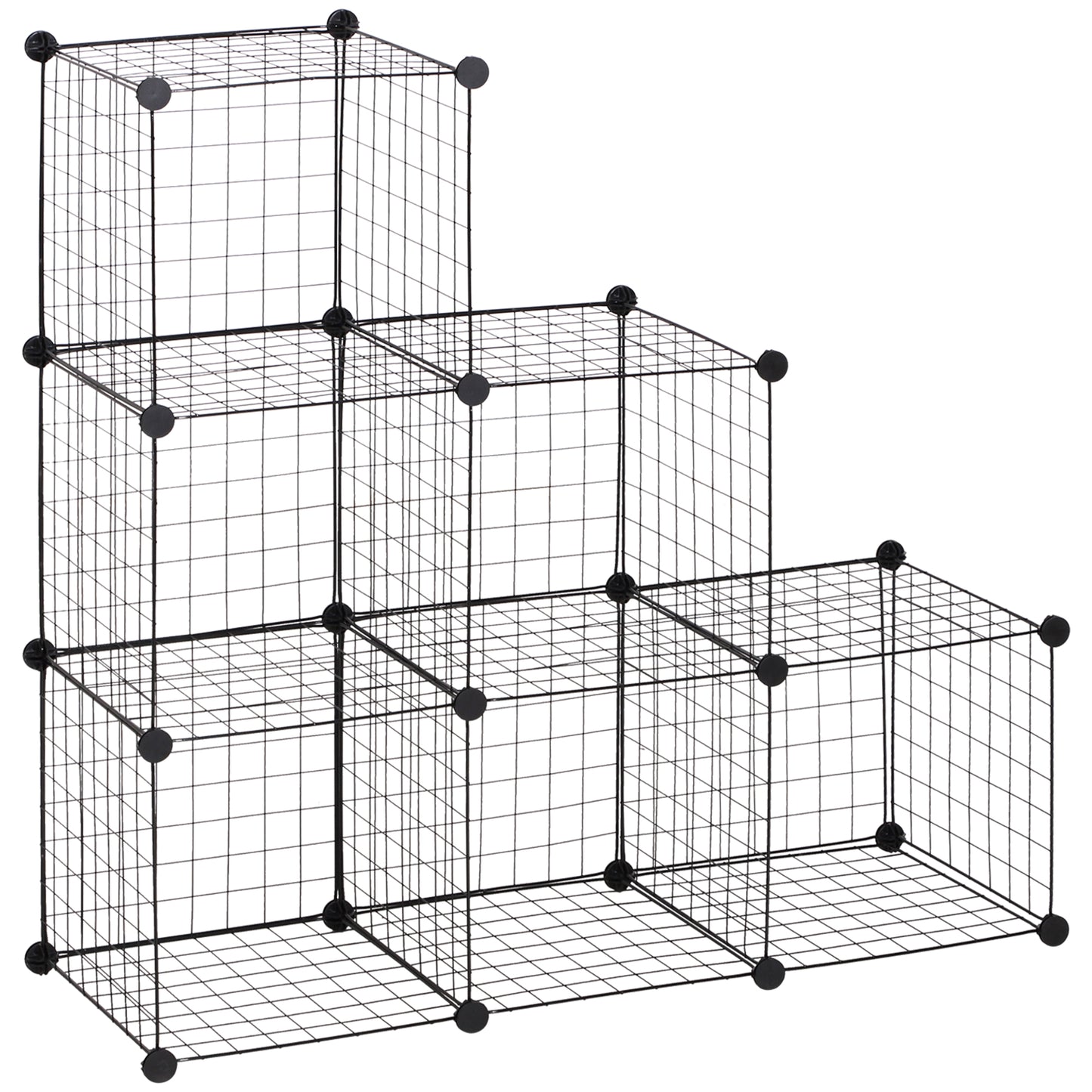 HOMCOM Metallwürfel-Regal, Anpassbarer Würfelschrank für Kleidung, Bücher, Spielzeug, flexibel, 109L x 37B x 109H cm, Schwarz