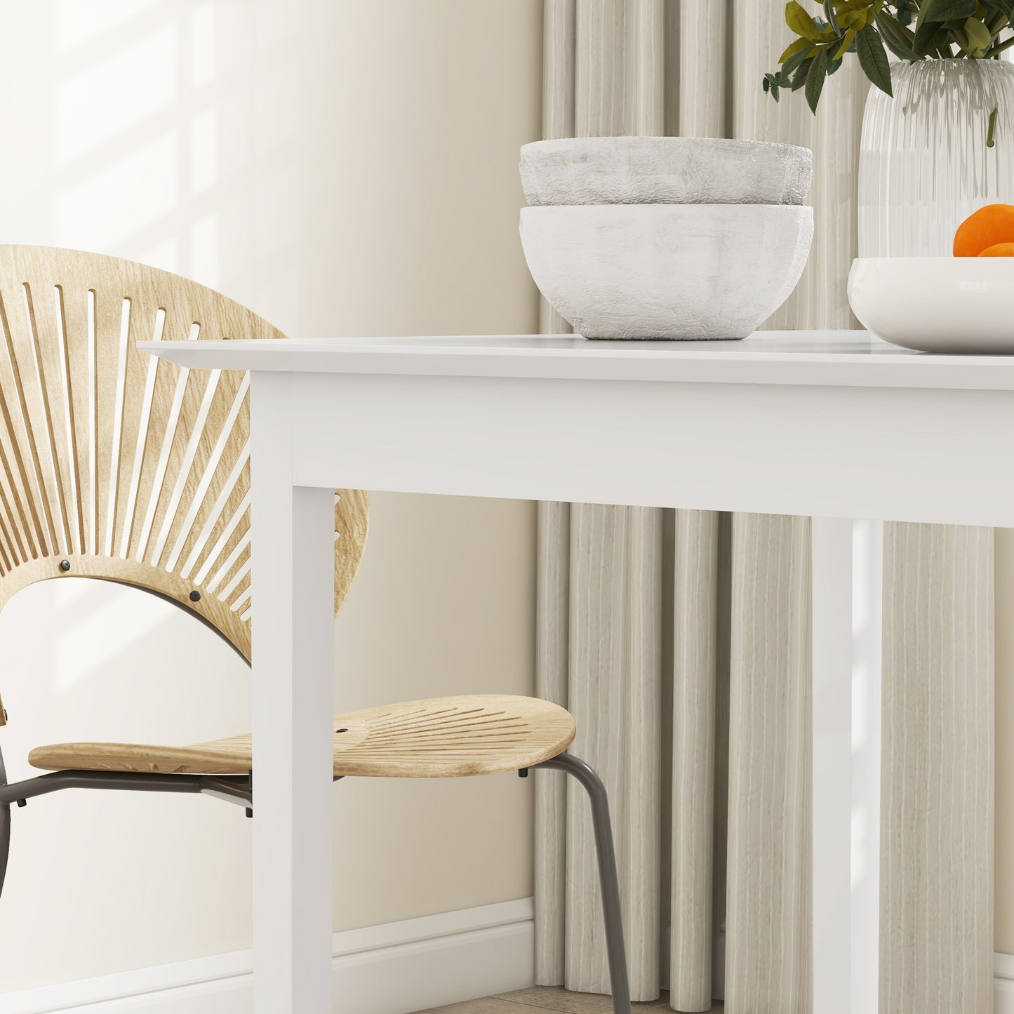 HOMCOM Küchentisch Esstisch Quadratischer Tisch, modern design, 75 cm x 75 cm x 76 cm, vit