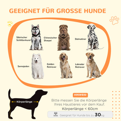 PawHut Hundebox mit Schiebetür, Belüftung, Spanplatte und Stahl, 98 x 58 x 61 cm, Grau