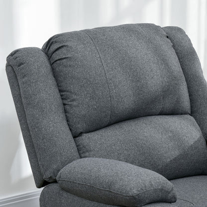 HOMCOM Relaxsessel, Liegefunktion und Fußstütze, verstellbar, bis 150 kg, Stahlrahmen, 90 x 96 x 98 cm, Grau