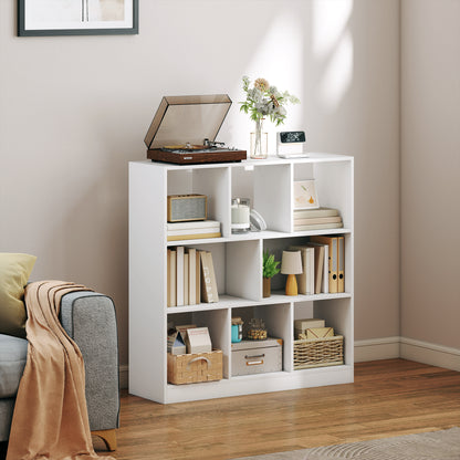 HOMCOM Bücherregal Regal Standregal, 8 Regalfächer, 97,5 x 30 x 100 cm, Weiß
