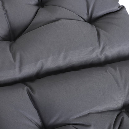 Outsunny 2er-Set Sitzkissen, 98cm x 50cm x 8cm Stuhlkissen mit Bänder, Polsterauflage, waschbar/Ergonomische Sitzpolster für Haus, Garten, Sofa, Grau