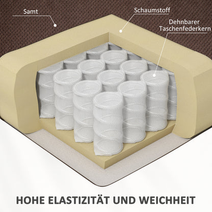 HOMCOM Aufstehsessel mit Massagefunktion und Lendenheizung, Recliner-Sessel mit Fernbedienungen und Seitentaschen, Dunkelbraun