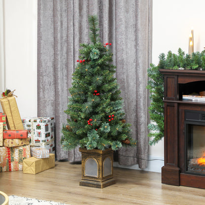 HOMCOM Künstlicher Weihnachtsbaum 120 سم Tannenbaum künstlich mit 100 LED Beleuchtung، 8 Modi، 214 Spitzen