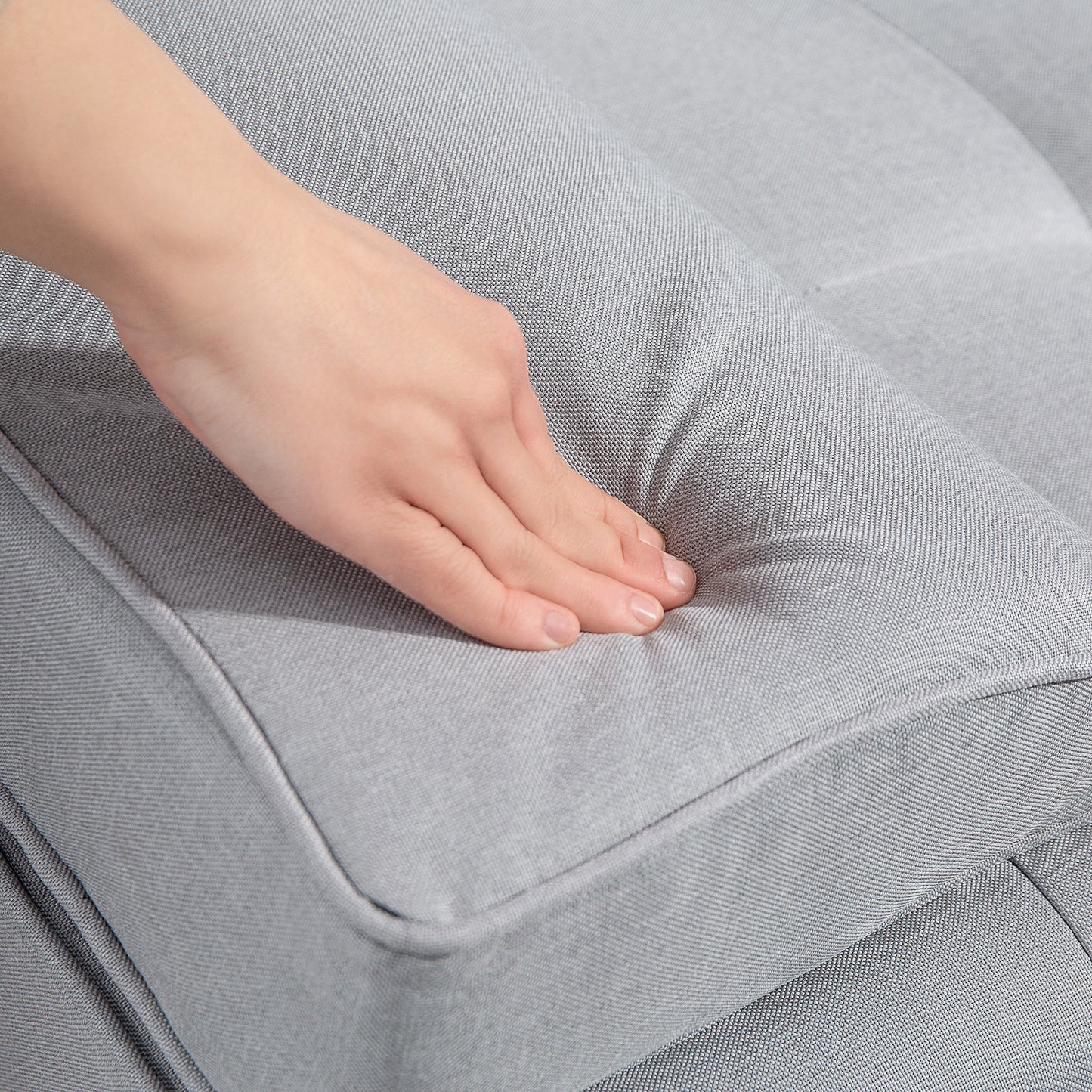 HOMCOM Schlafsofa، 3-Sitzer-Sofa، Bettsofa mit Klappbarem Tisch، Stoffsofa mit Leinenoptik، Schlafcouch mit Becherhalter، im Skandi-Design، bis 250kg Belastbar، Hellgrau