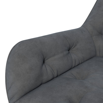 Vinsetto Bürostuhl Schreibtischstuhl Computerstuhl, höhenverstellbar, Samt-Optik, Grau