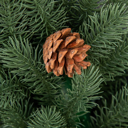HOMCOM Tannenkranz Türkranz Weihnachtskranz Rückseite mit aufhänge Öse PE Grün Ø60 x 8 cm