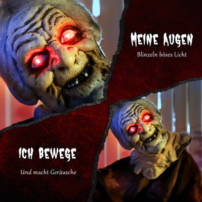 Outsunny 150 سم Halloween Dekoration Halloween Hexe mit LED-Lichter، Soundfunktion verstellbare Arme، Kopf