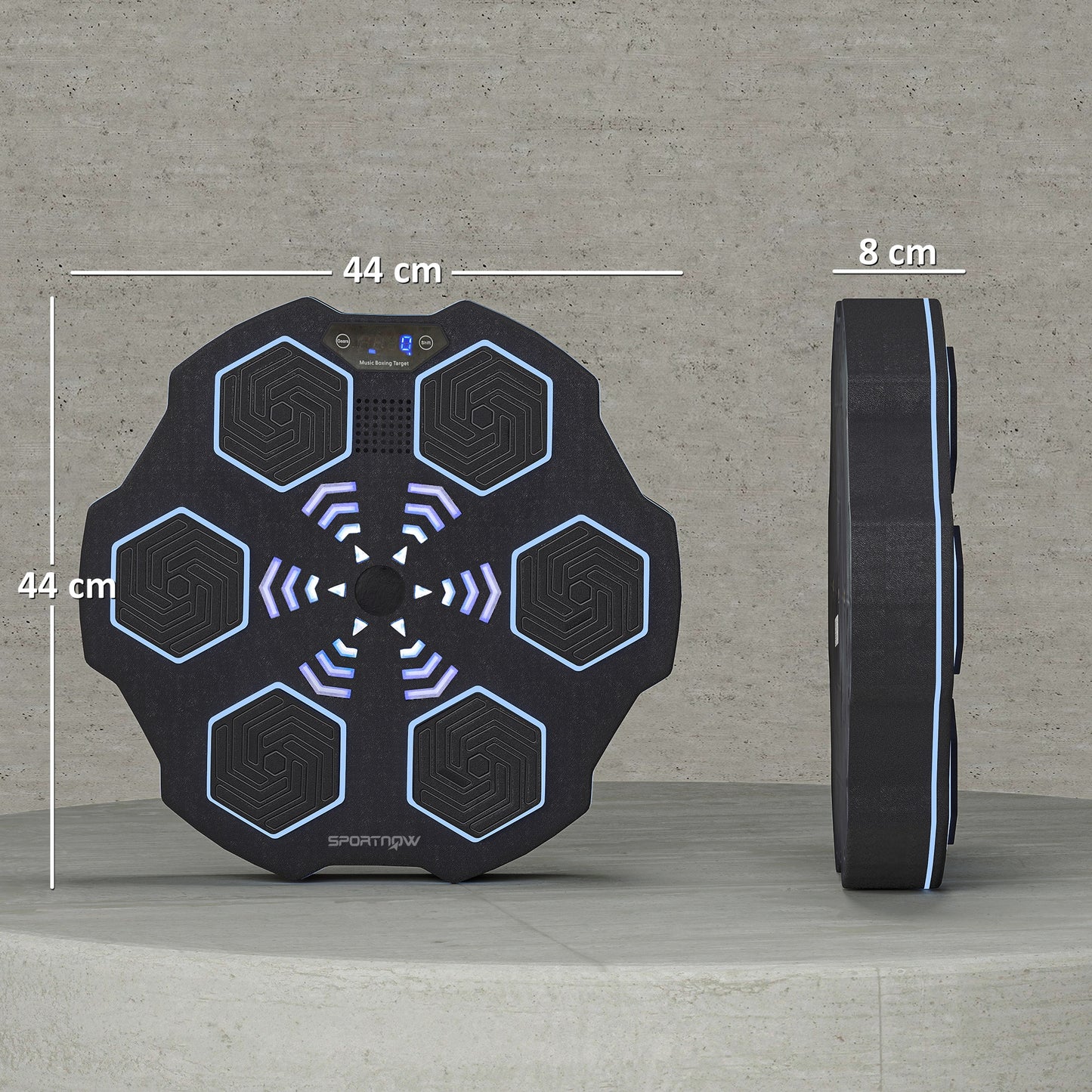 SPORTNOW Musikboxmaschine, Bluetooth-Boxgerät, Wandmontage, 9 Geschwindigkeiten und Modi, LED-Lichter, Schwarz